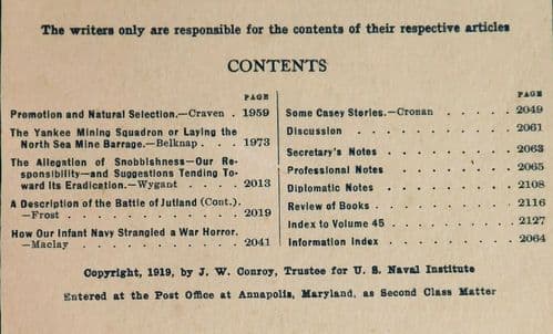 United States Naval Institute Proceedings Dec 1919 book magazine navy sea 1910s